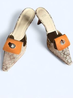 COACH Signature Canvas Mules – Made in Italy – Size 6B